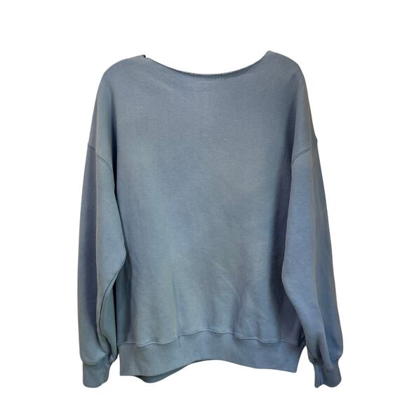 Hollister Blue Kauai Off Shoulder Graphic Pullover Sweater Size S - Picture 2 of 7